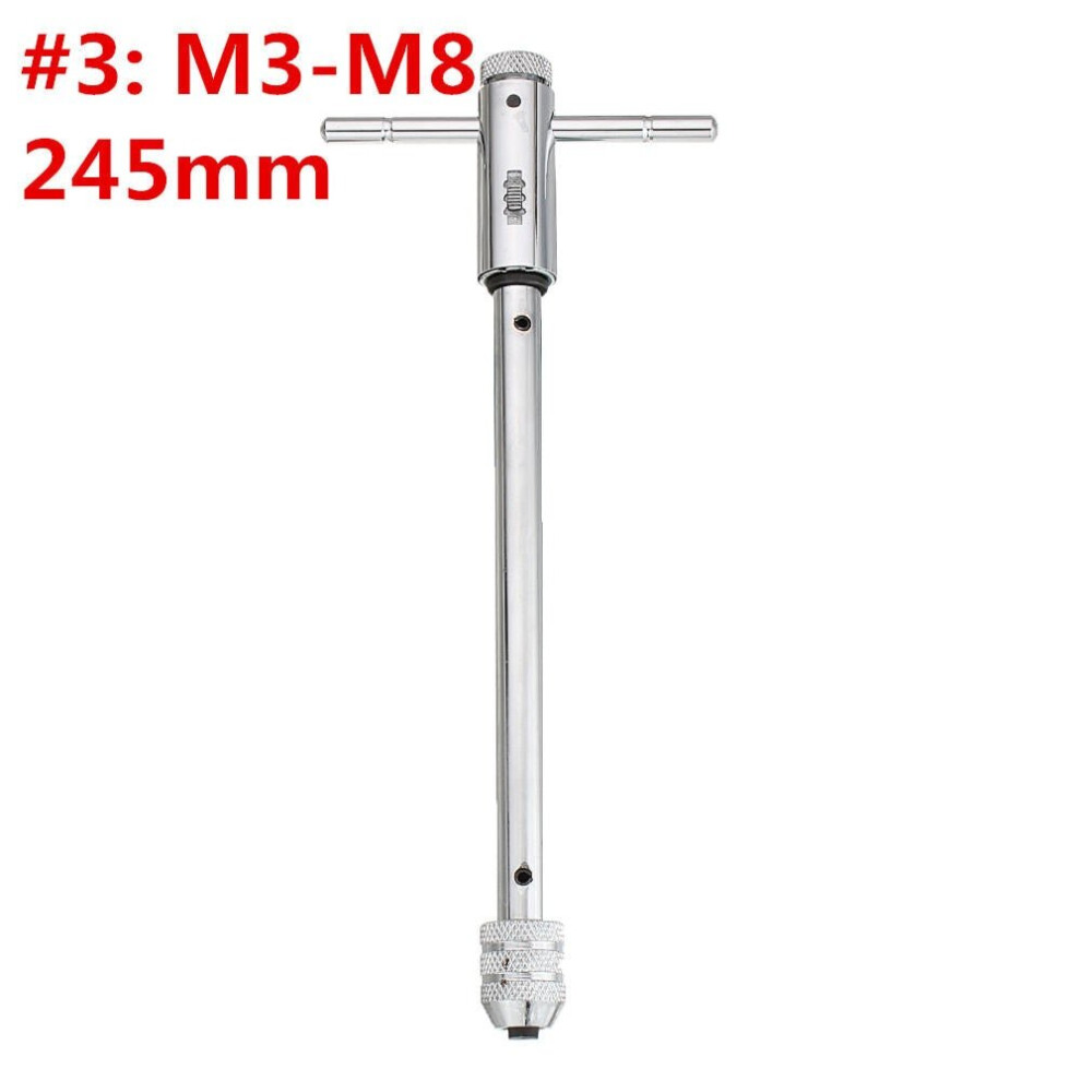 (M3-M8 L245mm Head 21mm) T-handle Screw Tap Handle M3-M8 M5-M12 Standard and Extended Length Tap Wrench Hand Tapping Tool