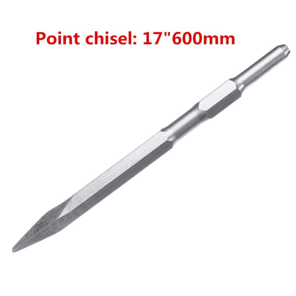 (Point chisel:17*600mm) 17mm SDS Plus Chisel Flat/Point/U Type For Electric Hammer Drill Jackhammer 0810/0840