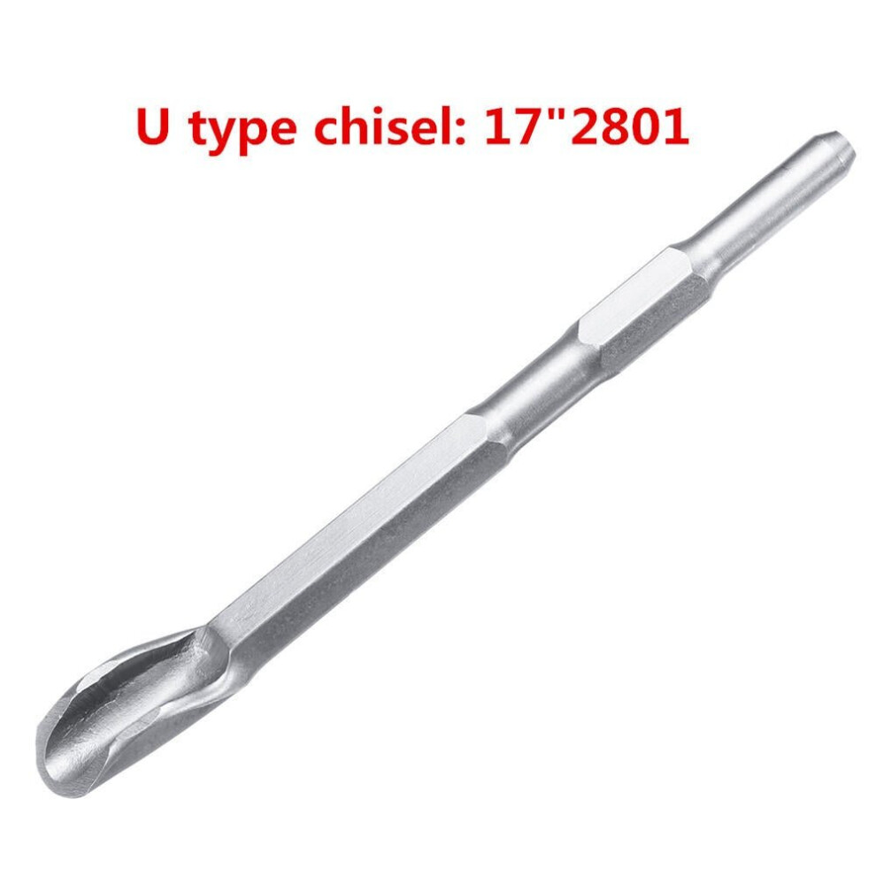 (U type chisel:2 Â 17X280mm) 17mm SDS Plus Chisel Flat/Point/U Type For Electric Hammer Drill Jackhammer 0810/0840