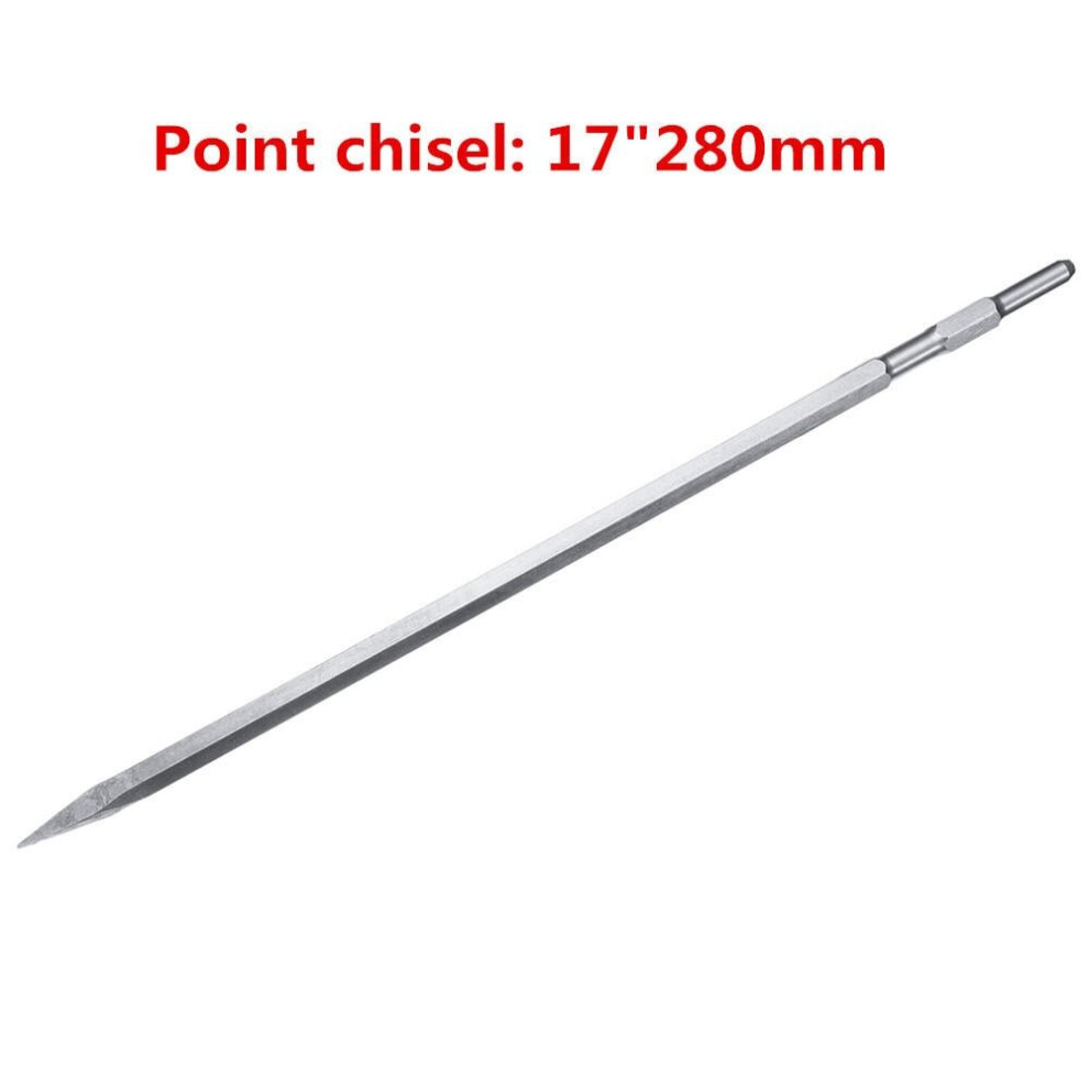 (Point chisel:17*280mm) 17mm SDS Plus Chisel Flat/Point/U Type For Electric Hammer Drill Jackhammer 0810/0840