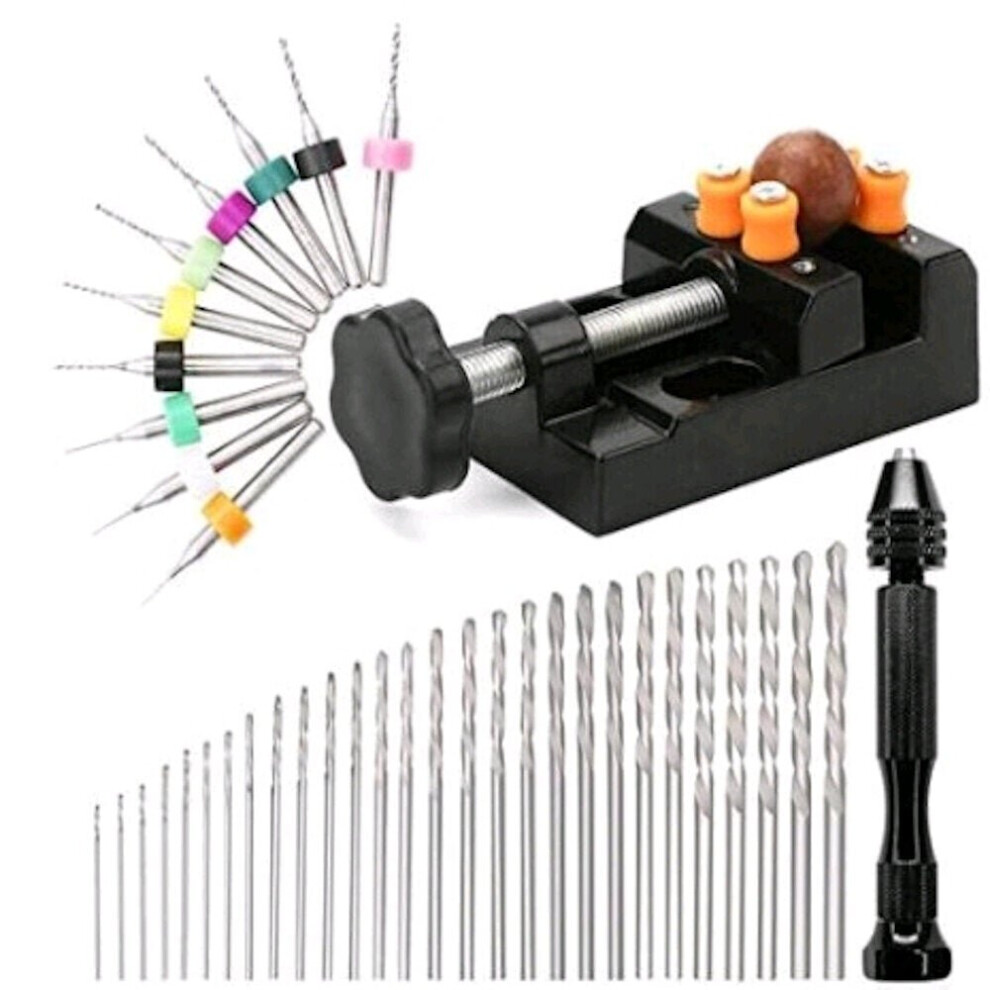 40pcs Manual Hand Drill HSS Twist Bits 0.1-1.0mm PCB Drills and Clamp-image-OPC-P9GNZRD-NEW