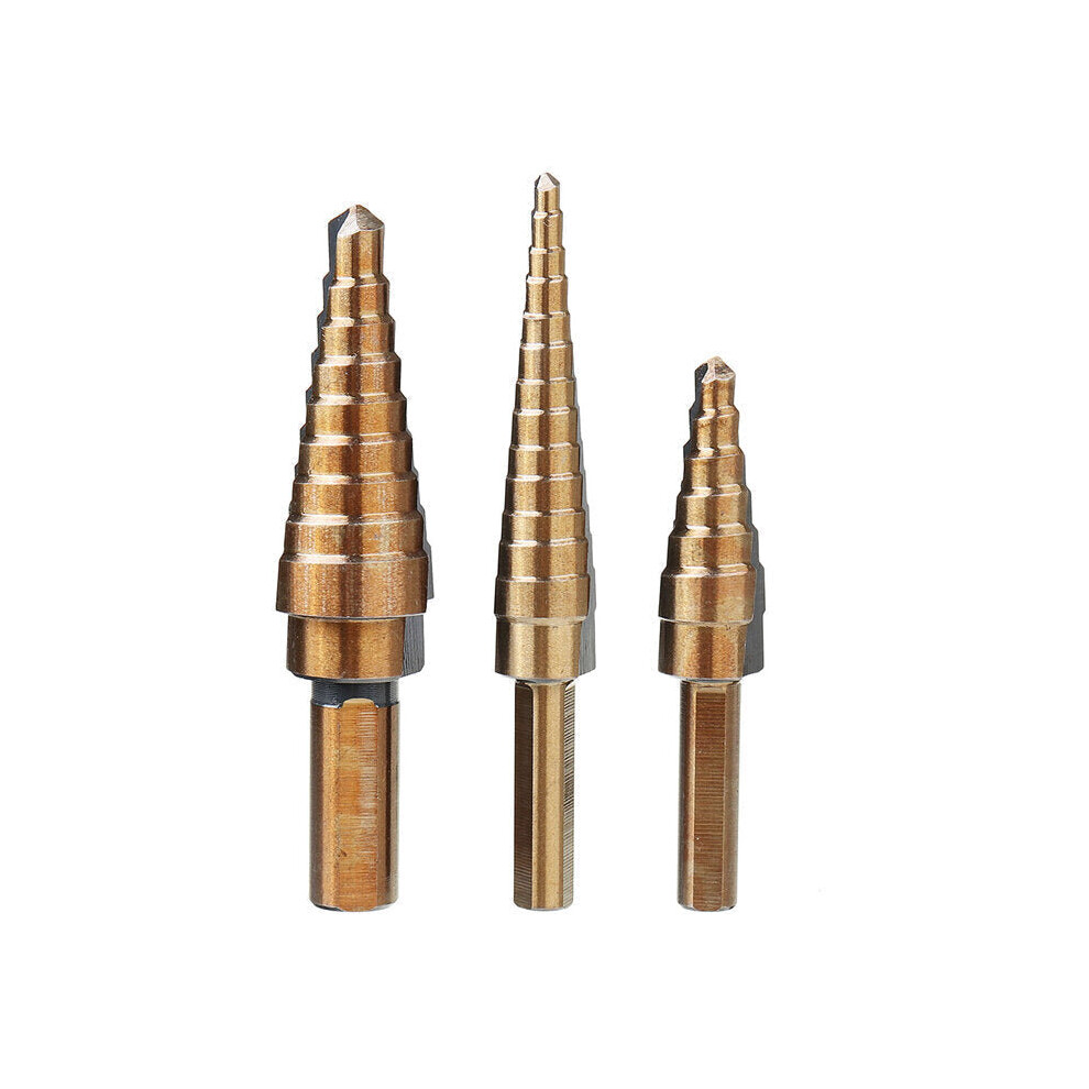 (3pcs) 3/5/6pcs HSS Step Drill Bit Set Cone Hole Cutter