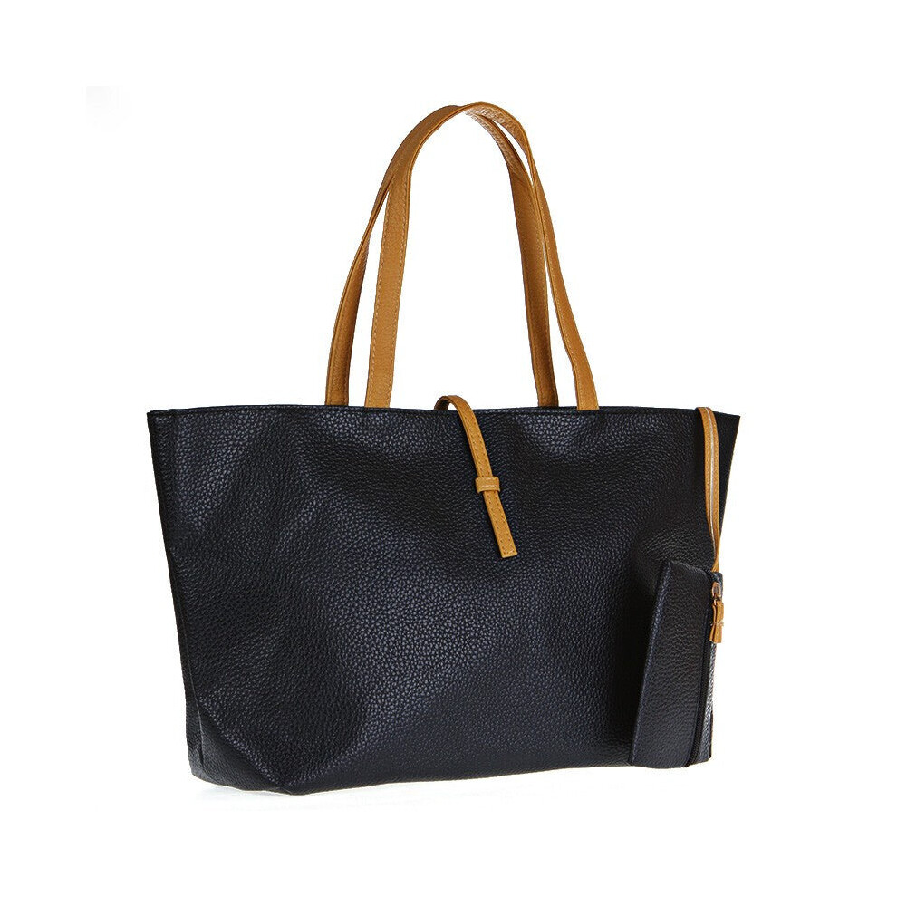 (Black) Women's Lady Handbag Shoulder Bag Leather Tote