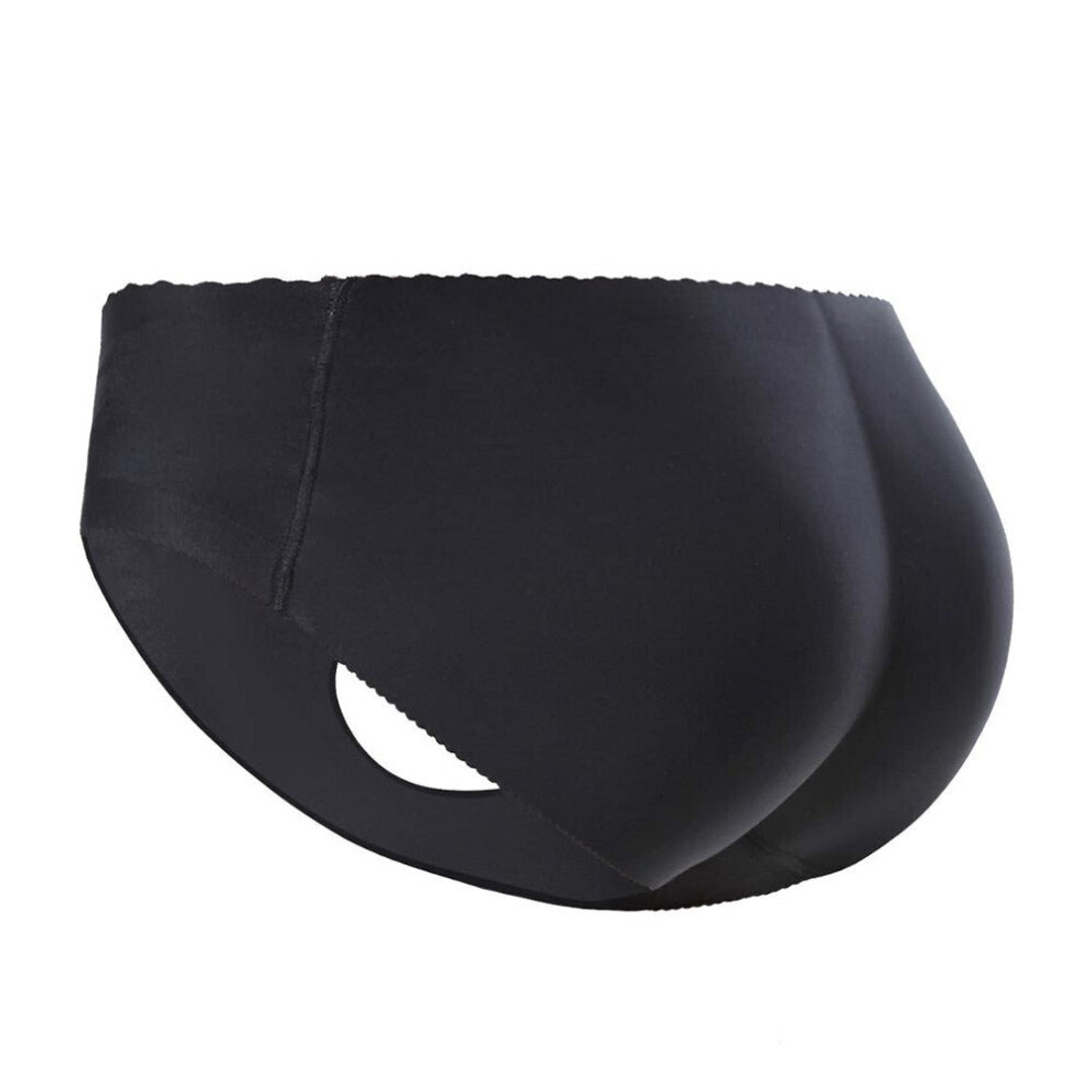 (Black, L) Lady Padded Seamless Panties Butt Lifter Booty Enhancer Control Body Shaper Underwear