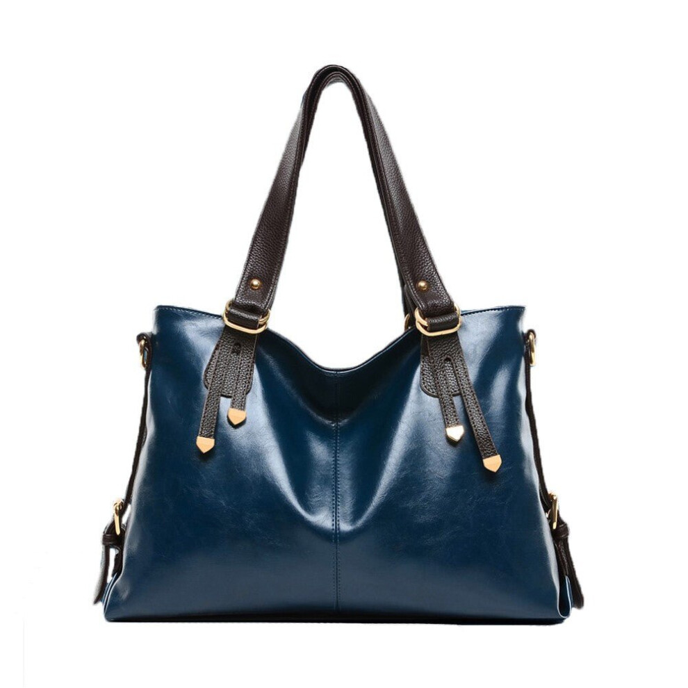 (Blue) Women Handbag PU Leather Classic Shoulder Crossbody Bag Tote