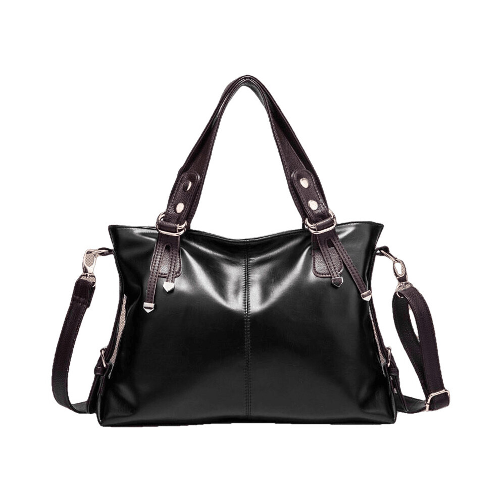 (Black) Women Handbag PU Leather Classic Shoulder Crossbody Bag Tote