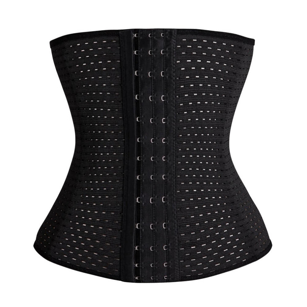 (black, L) Sexy Waist Tummy Cincher Underbust Breathable Corset for Women