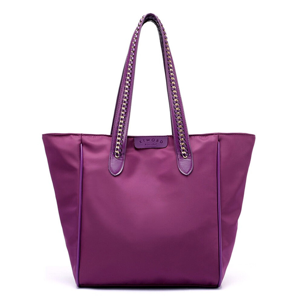 (Purple) Women Shoulder Bag Large Capacity Casual Tote Shopping Travel