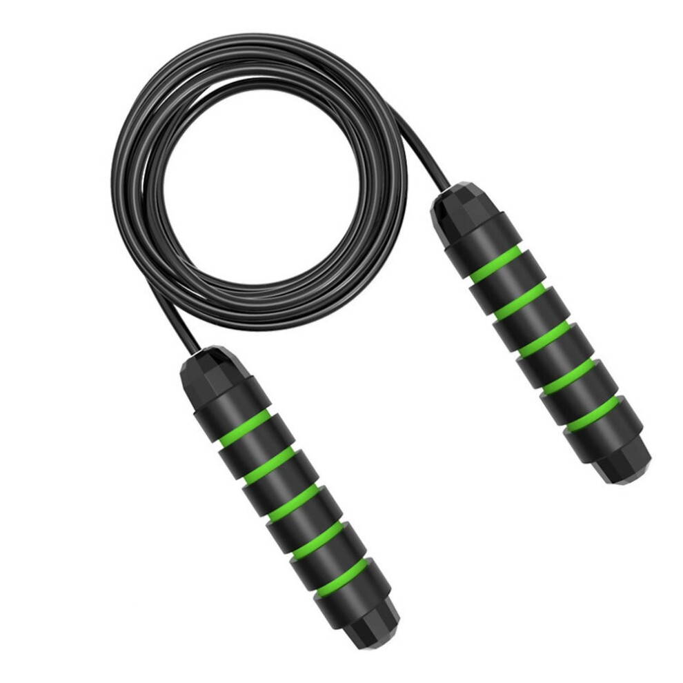 (Green) Jump Skipping Rope Cable Adjustable Exercise Training Crossfit Gym Sports Fitness Workout Equipment for Adults Kids 