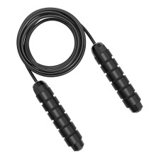 (Black) Jump Skipping Rope Cable Adjustable Exercise Training Crossfit Gym Sports Fitness Workout Equipment for Adults Kids
