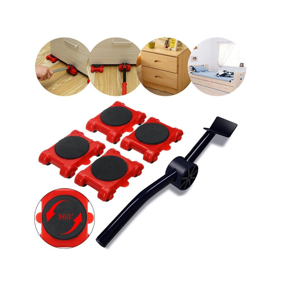 5Pcs Triangle Wheel Mobile Mover Universal Pulley Base Heavy Object Handling Artifact Tool 3654659057549