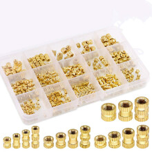 370Pcs M2 M3 M4 M5 Female Thread Knurled Brass Threaded Insert Embedment Nut Assortment Kit for 3D Printing