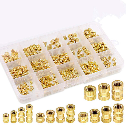 370Pcs M2 M3 M4 M5 Female Thread Knurled Brass Threaded Insert Embedment Nut Assortment Kit for 3D Printing 1