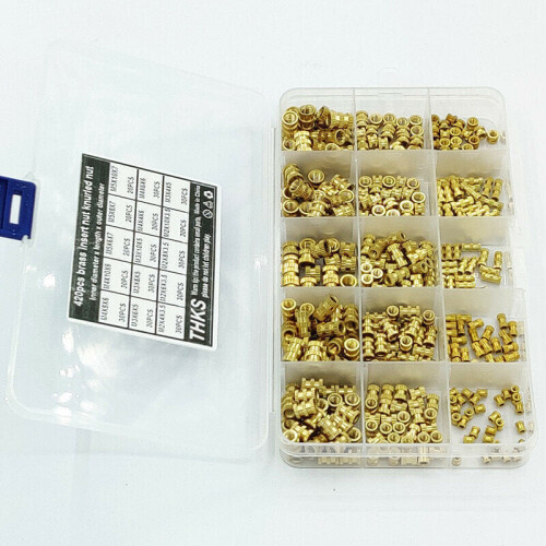 420Pcs M2 M3 M4 M5 Metric Female Thread Brass Knurled Nut Threaded Insert Embedment Nuts Assortment Kit 2