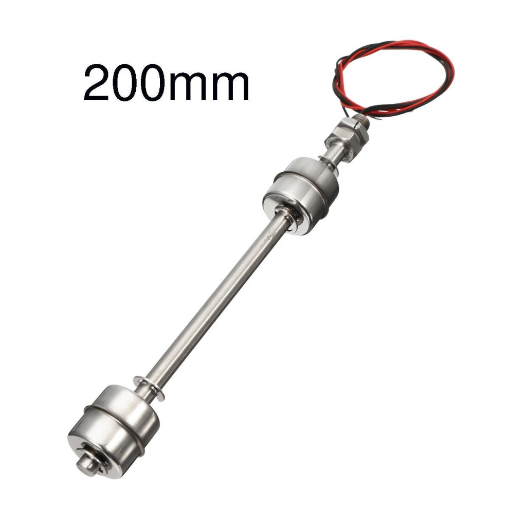 (200mm) Water Tank Vertical Float Switch Stainless Steel Liquid Sensor Level Controller