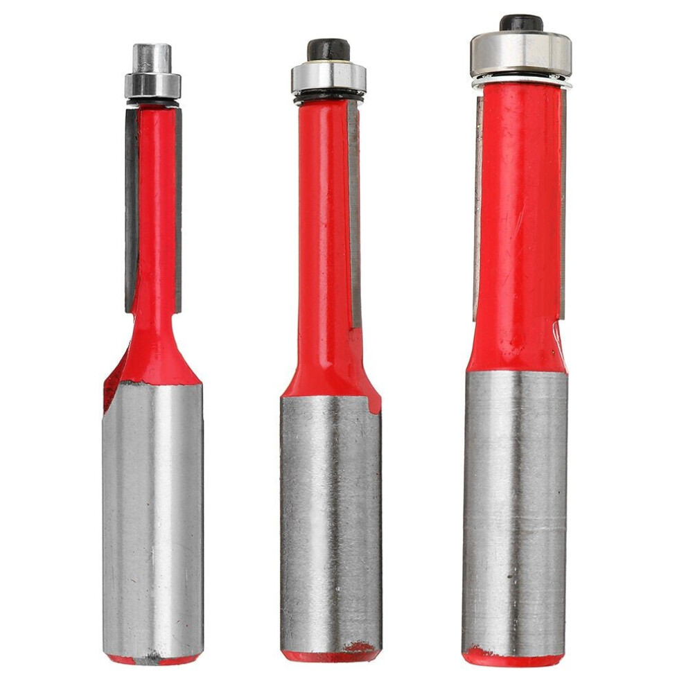 (3/8 Inch) 1/2 Inch Shank Straight Router Bit 1/4-1/2 Inch Wood Edge Flush Trimming Cutter for Woodworking