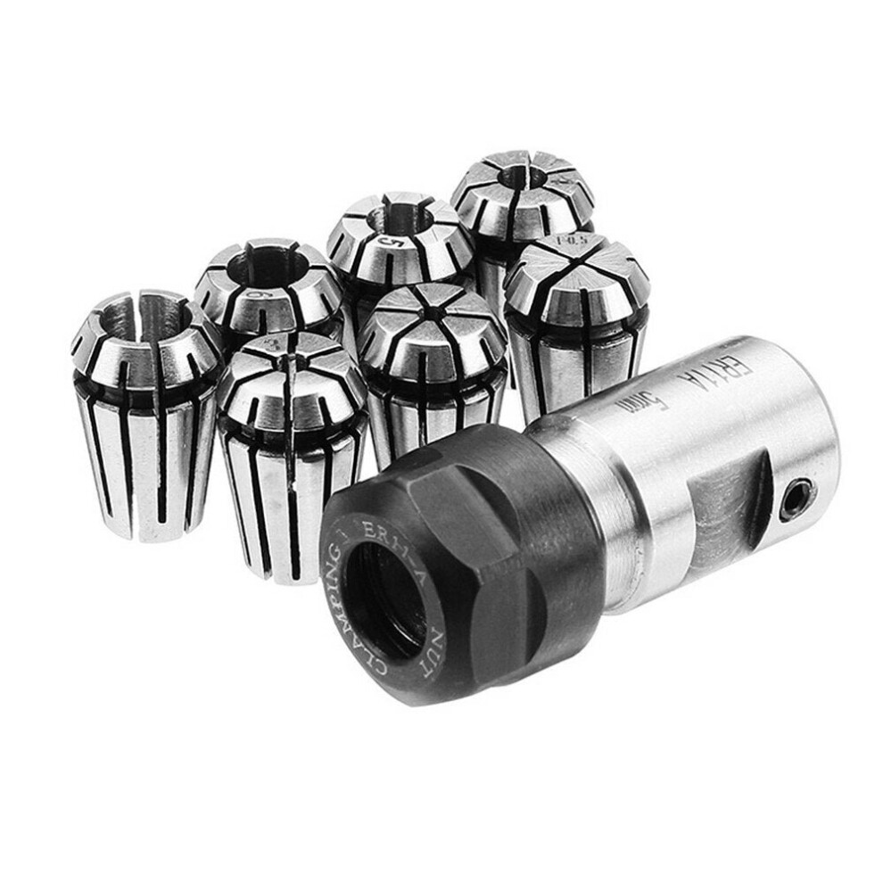 7Pcs ER11 1-7mm Spring Collets with ER11A 5mm Motor Shaft Holder Extension Rod