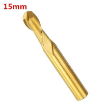 (15mm) 6mm Shank 2 Flutes Ball Nose End Mill Cutter 15/17/22mm Titanium Coated CNC Cutting Tool