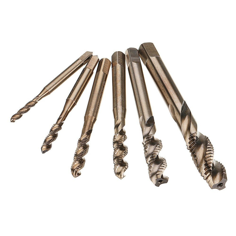 (M3x0.5) M3-M10 Hss Co M35 Machine Sprial Flutes Taps Metric Screw Tap Right Hand Thread Plug Tap Drill 3654659303585