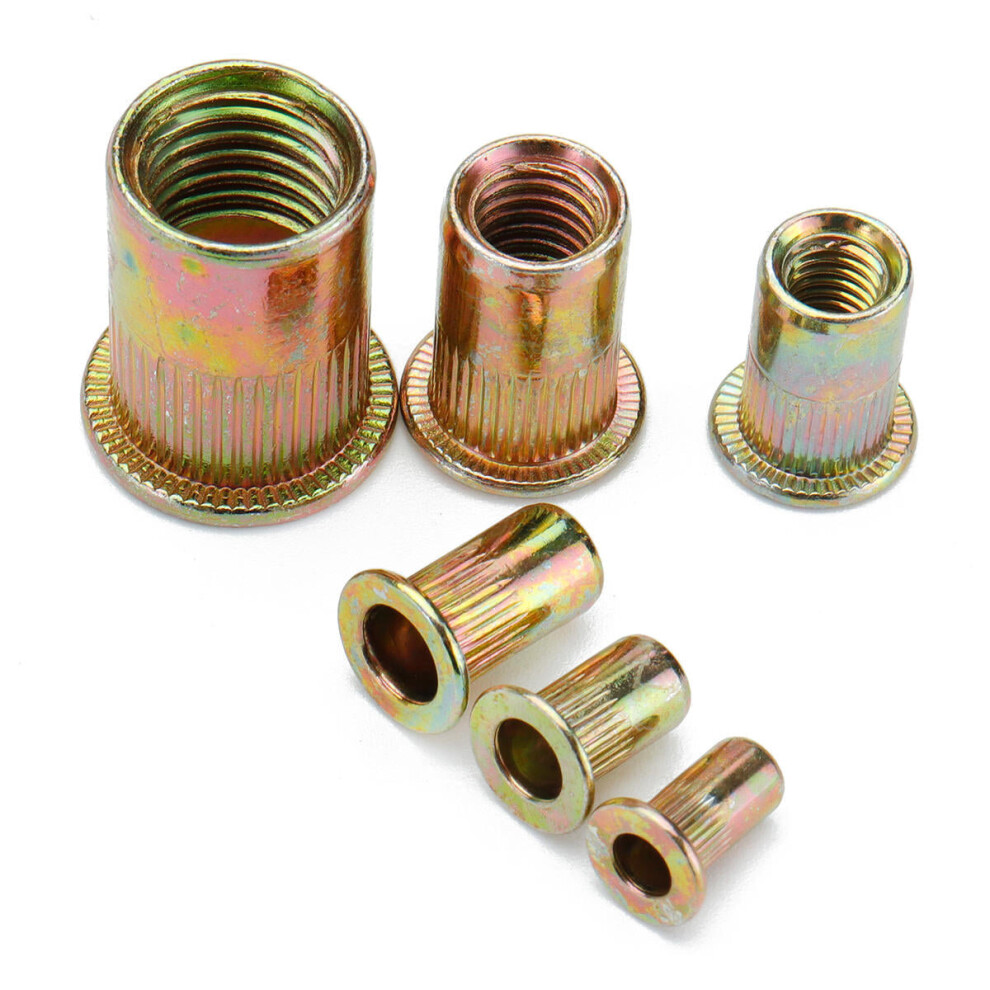 165Pcs M3 M4 M5 M6 M8 M10 M12 Mixed Zinc Plated Carbon Steel Rivet Nut Insert Nuts 3654659460240