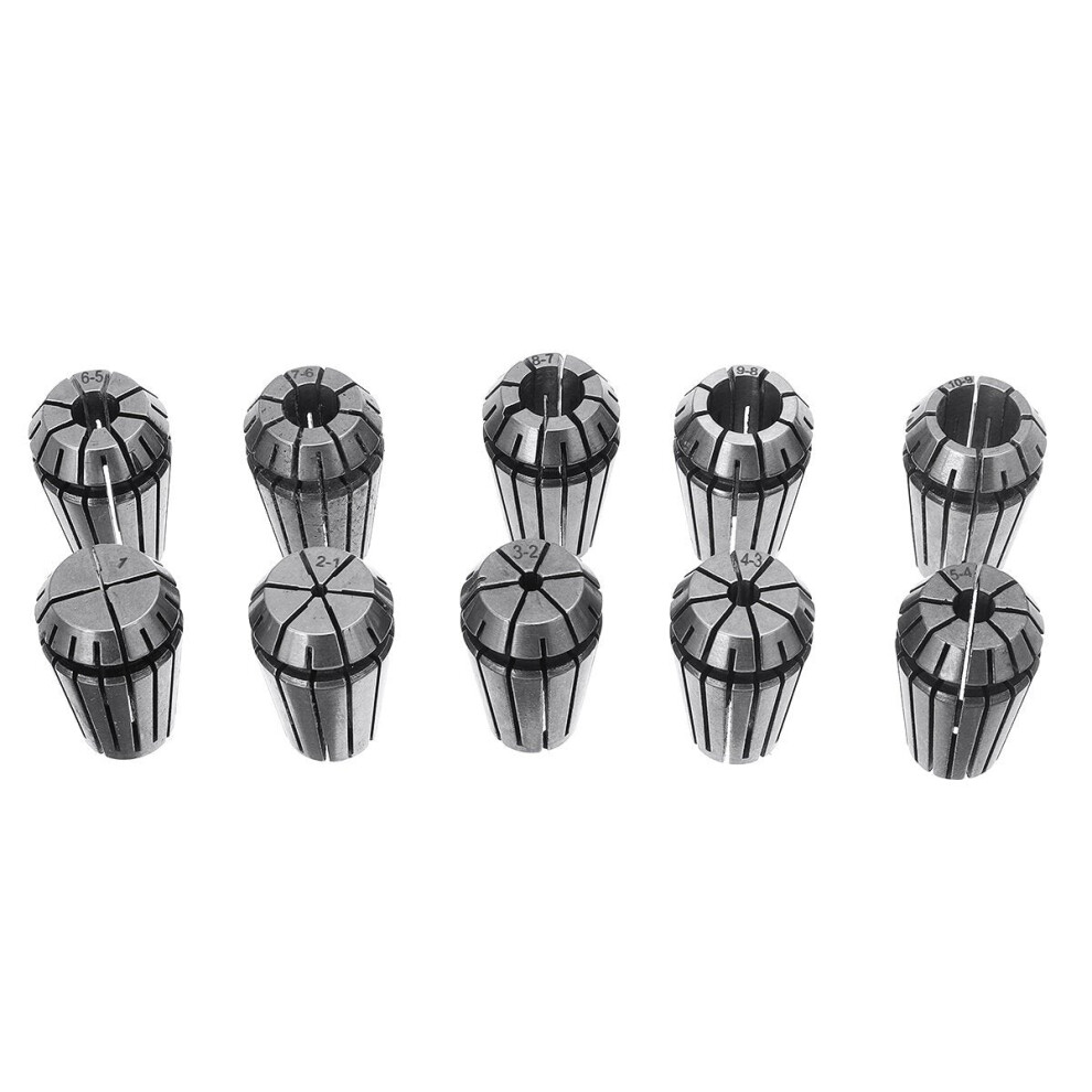 (ER16-10pcs) ER11 ER16 ER20 Spring Collet Chuck Set CNC Milling Lathe Tool for Engraving Machine