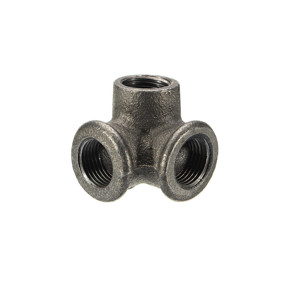 (1/2 Inch) 1/2" 3/4" 1" 3 Way Pipe Fittings Malleable Iron Black Elbow Tee Female Connector