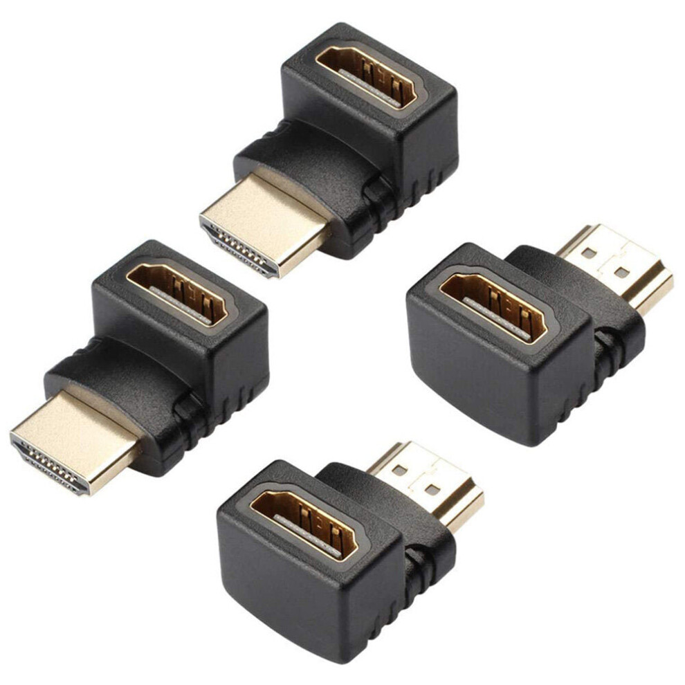 (#A) 1080p HD-MI Male to Female Adapter Right Angle Extender Gold-Plated 90 Degree and 270 Degree HD-MI Cable Connector