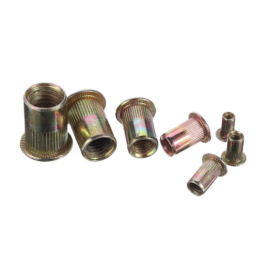 220Pcs M3/M4/M5/M6/M8/M10 Zinc Plated Rivet Nut Threaded Countersunk Head Insert Nut Tool Kits 2