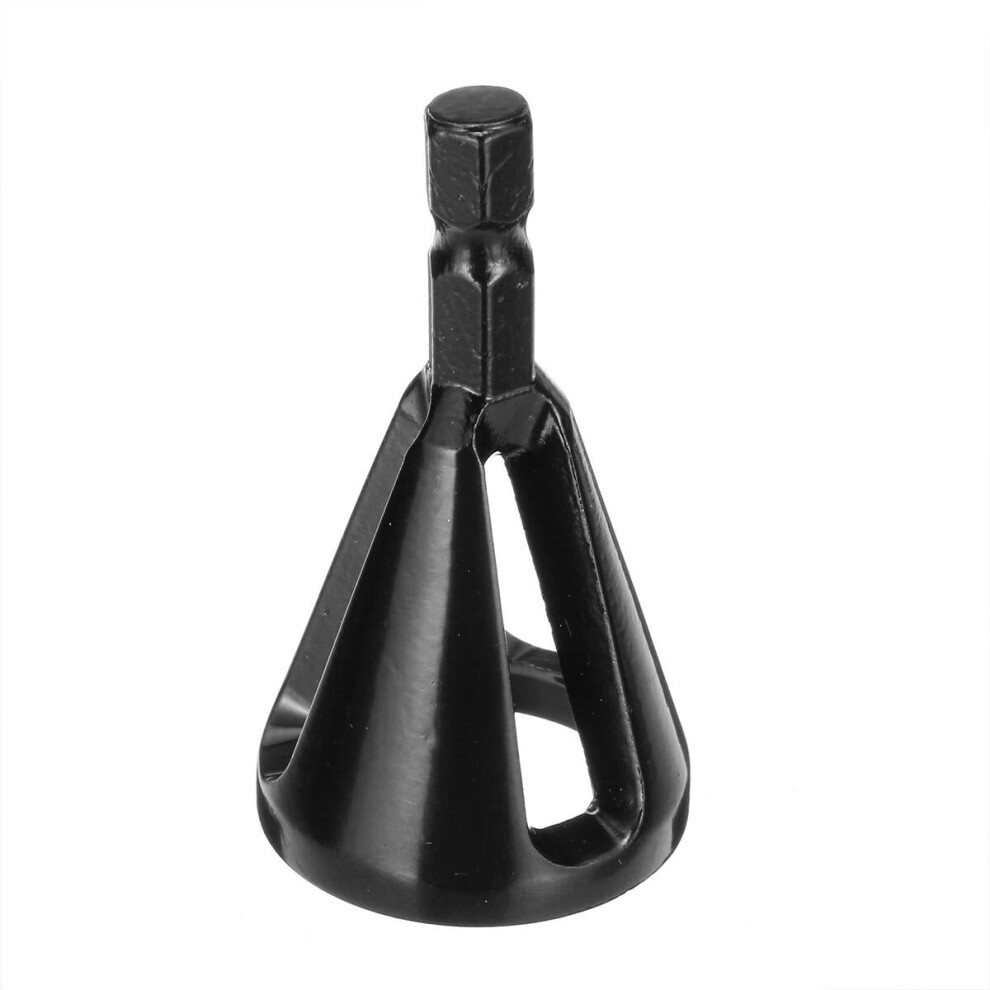 (Hex Shank) Stainless Steel Deburring External Chamfer Tool Drill Bit Remove Burr Black 3654659199331