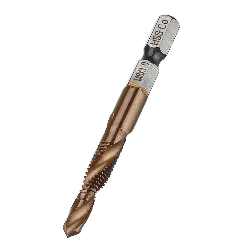 (M5X0.8) HSS Co M35 Cobalt Combination Drill Tap Bit M3-M10 Deburr Countersink Drill Bit