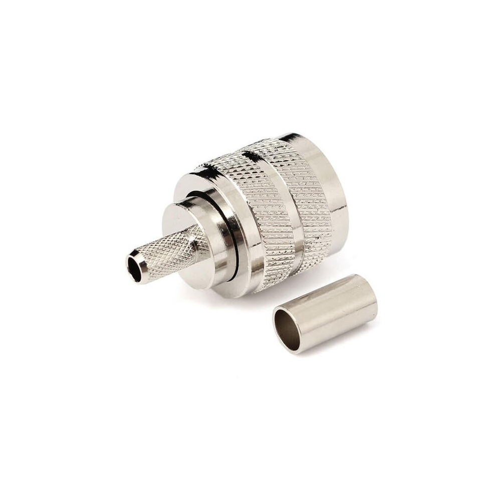 Male Connector Pl259 Plug Crimp RG58 RG142 LMR195 Cable Straight Connector Adapter