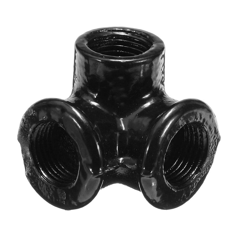 3/4 Inch Side Outlet Malleable Iron Elbow 90 Threaded Cross Pipes Fittings Connector 3654659443632