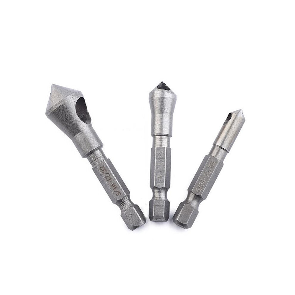 3pcs Countersink Drill Bit HSS Deburring Drill Bit Metal Tool