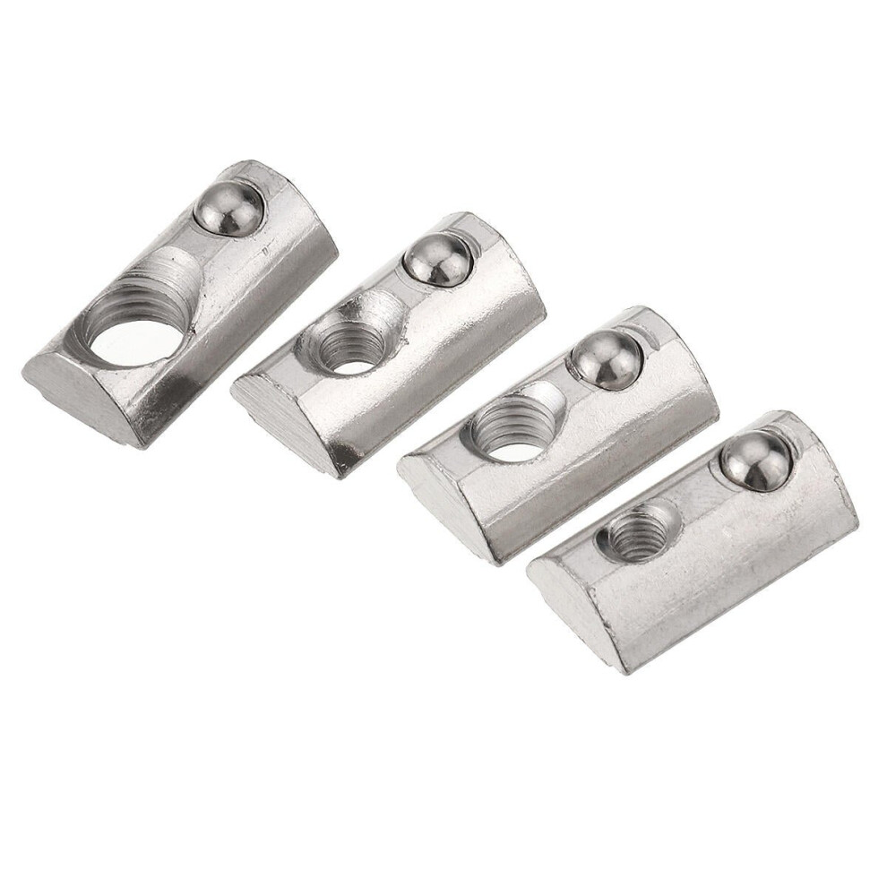 (M6) 50Pcs 45 Series Spring Nut For 45 Series Aluminum Profile Round Roll T Slot Elastic Nut 3654659391575