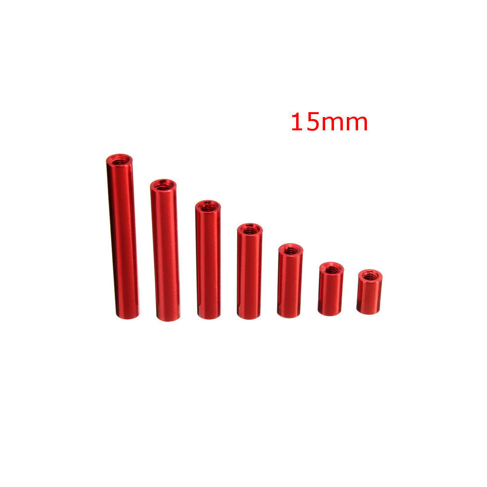 (15mm) M3AR1 M3 Aluminum Alloy Standoff Studs 8-35mm Red Round PCB Board Spacers Standoffs 10pcs