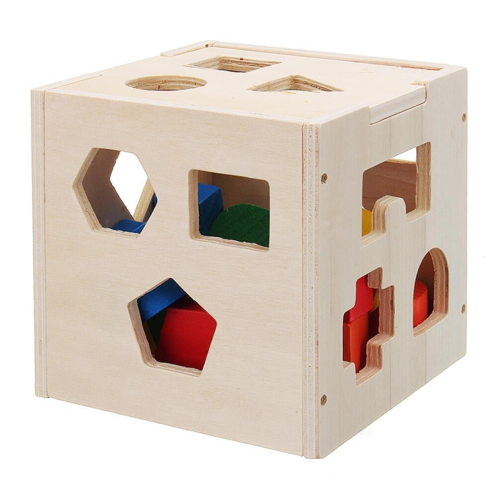 15 Holes Kids Baby Educational Toys Wooden Building Blocks Toys Toddler Toys Early Learning Toy