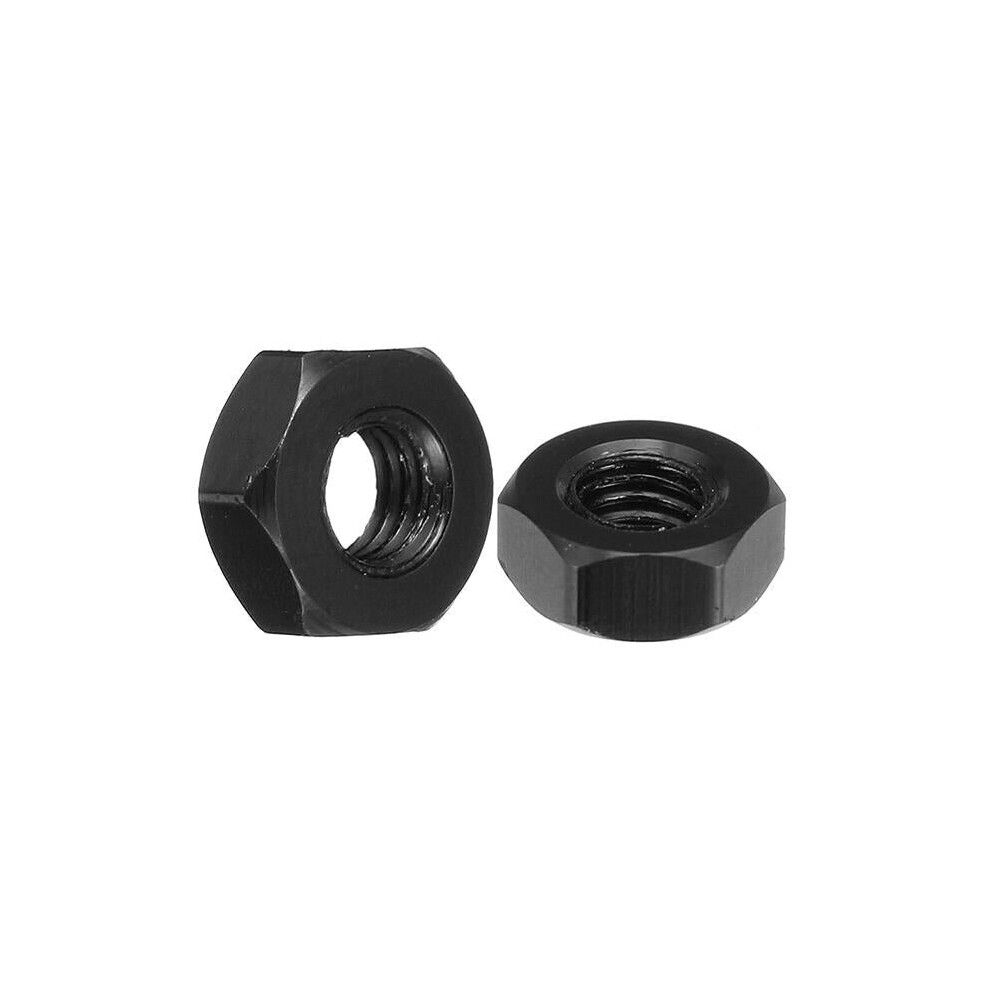 (Black) 10pcs M3 Aluminum Alloy Hexagonal Hex Nut Lock Nut Multicolor