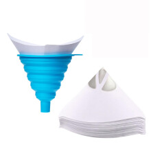 100 Pcs Disposable Paint Paper Strainers with 1Pcs Silicone Filter Water