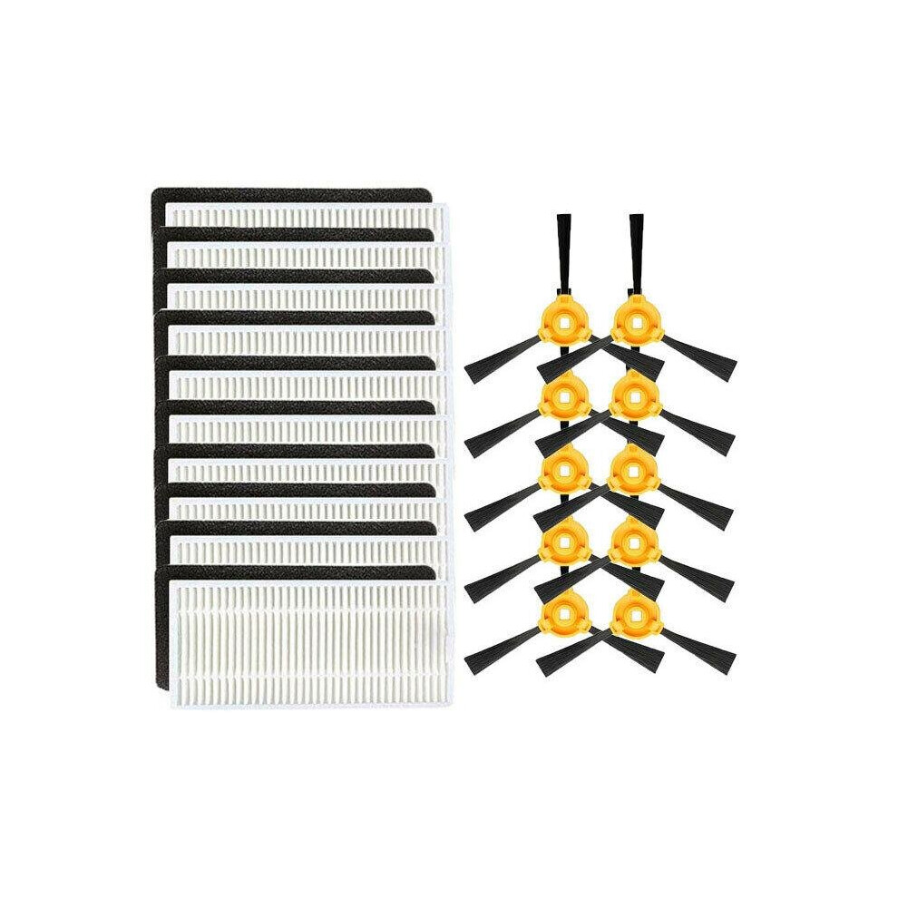 20pcs Replacements for Ecovacs Deebot N79 N79S Vacuum Cleaner Parts Accessories Side Brushes*10 HEPA Filters*10