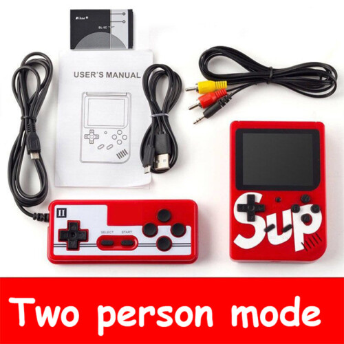 (Red, Double) Sup Handheld Game Console Retro Nostalgic Children's Toy 400 Games