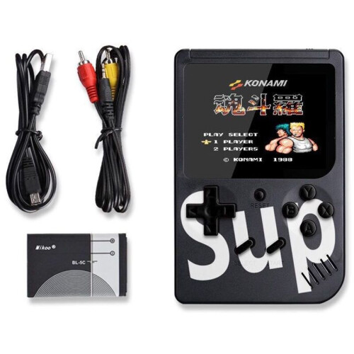 (Black, Single) Portable Game Console Built-in 400 Games Mini Retro Console