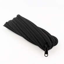 (Black) Outdoor Fishing Survival Paracord Zipper Bag Sports Parachute Cord Rope Handbag