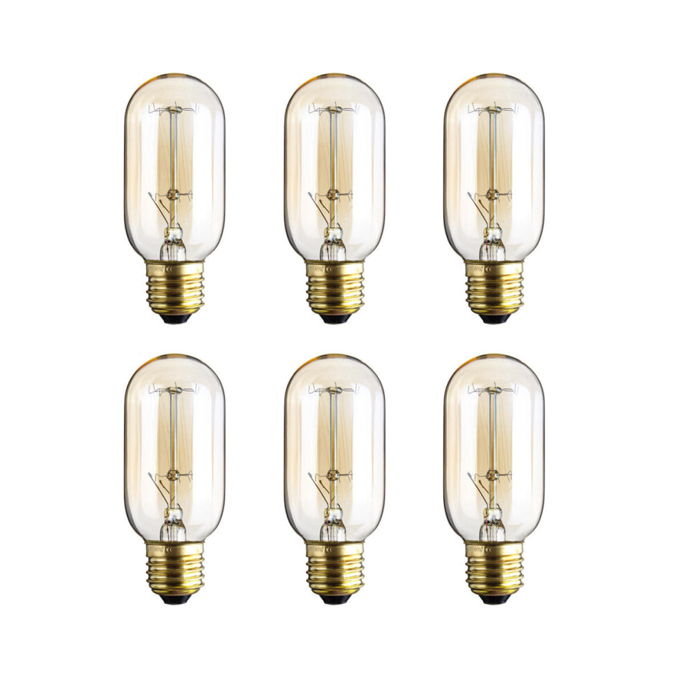 6PCS Dimmable AC220V E27 40W Warm White Retro Vintage Edison Incandescent Light Bulb