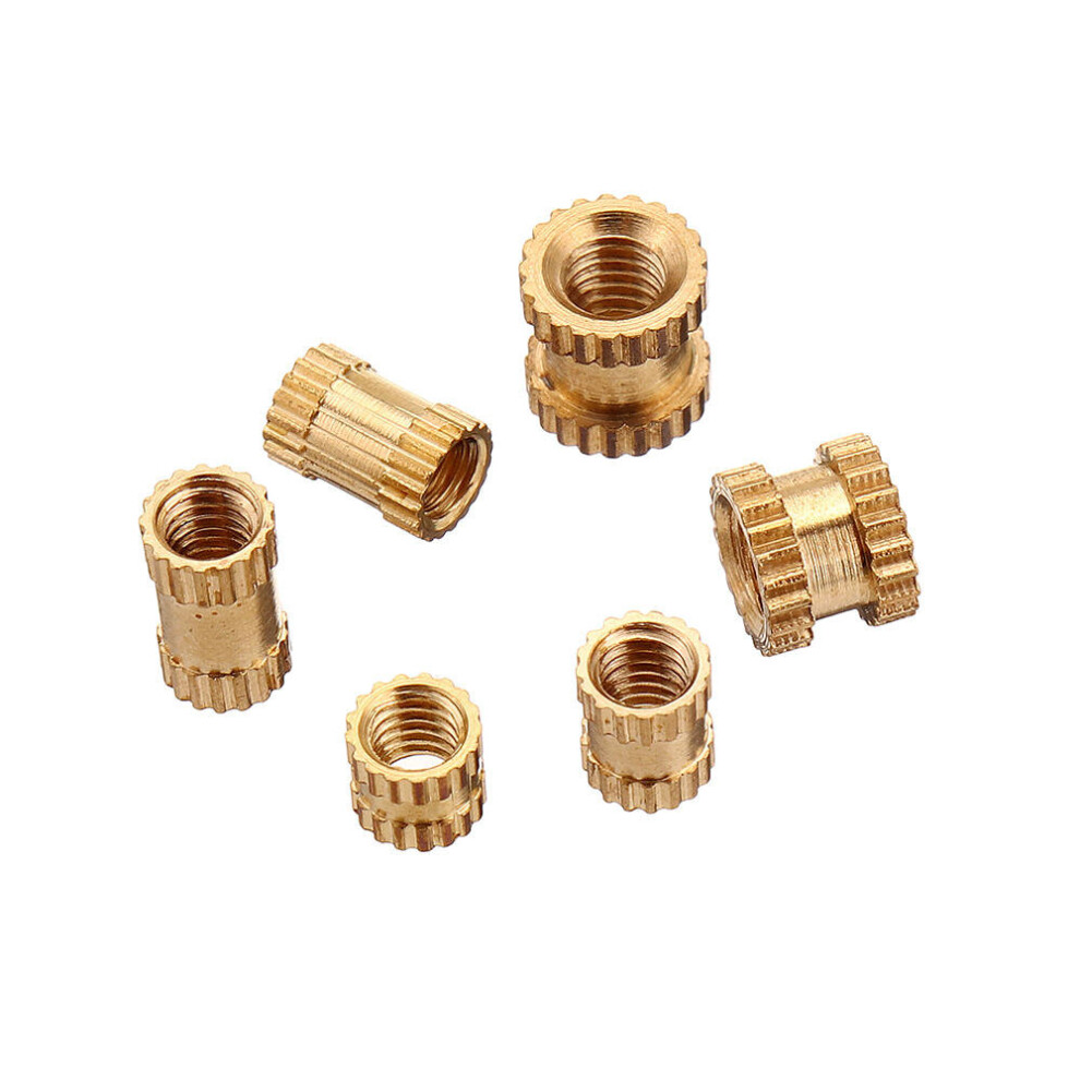 200Pcs M2/M2.5/M3 Knurled Brass Threaded Insert Nut Female Thread Embedment Nuts Assortment