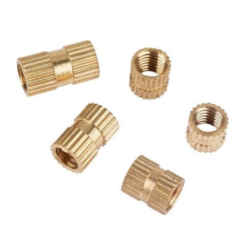 150Pcs M5 Brass Cylinder Knurled Threaded Round Insert Nuts Embedded Nut Assortment Kit 2