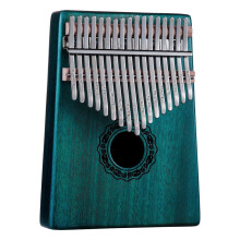 (Blue) 17 Keys Kalimba Finger Thumb Piano Beginner Practical Wood Muscial Instrument