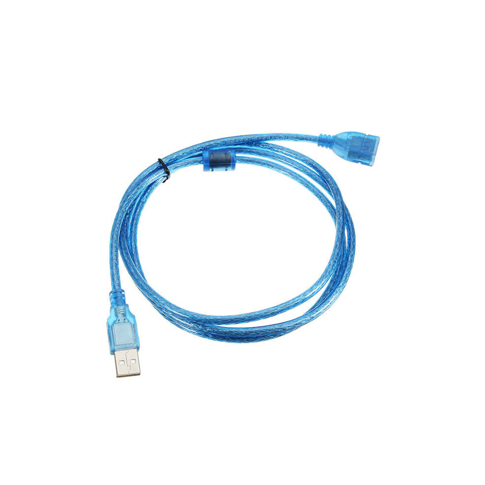 5FT 1.5m Clear Blue USB 2.0 Extension Male to Female Connector Cable