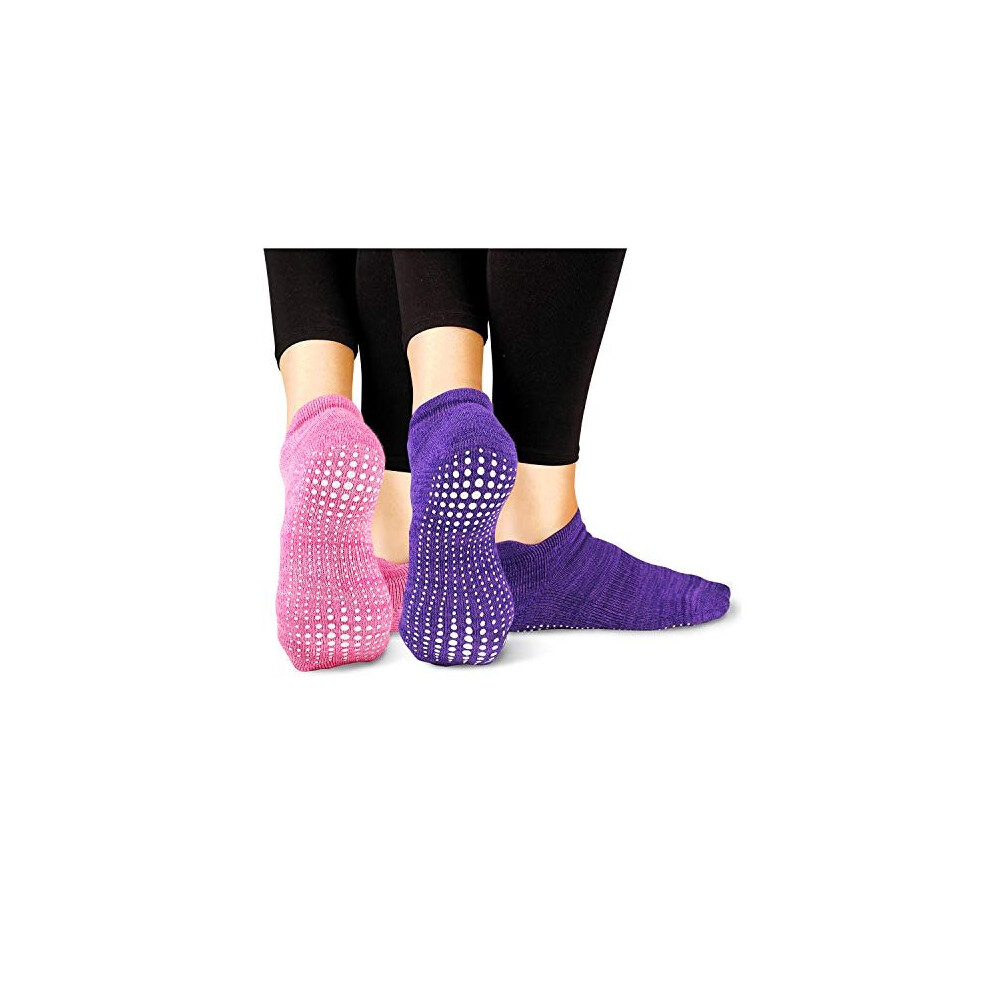 LA Active Grip Socks - Yoga Pilates Barre Ballet Non Slip Covered 