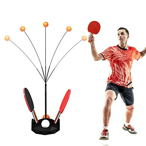 CestMall Table Tennis Trainer, Ping Pong Balls Paddles Set Height