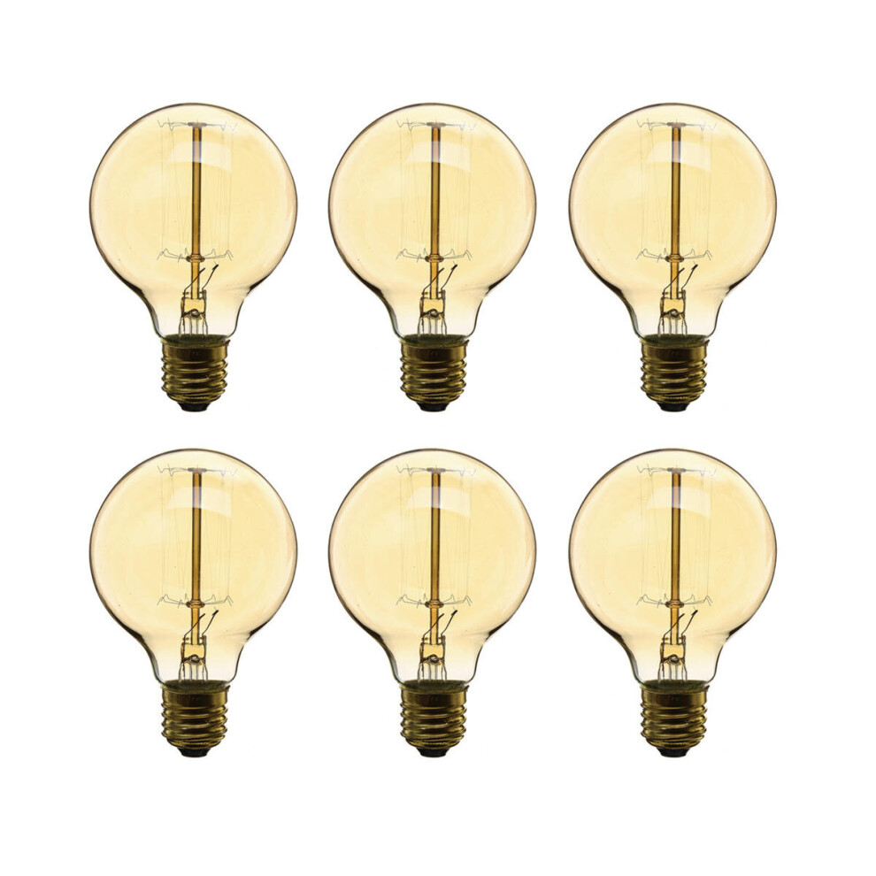 6PCS Dimmable AC220V E27 40W Warm White Incandescent Light Bulbs for Indoor Home Decoration